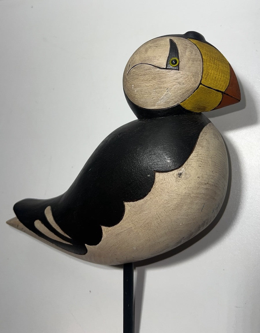 Hand-Carved Wooden Duck Decoy Signed R. Wassel 1987 Vintage Hunting Collectible