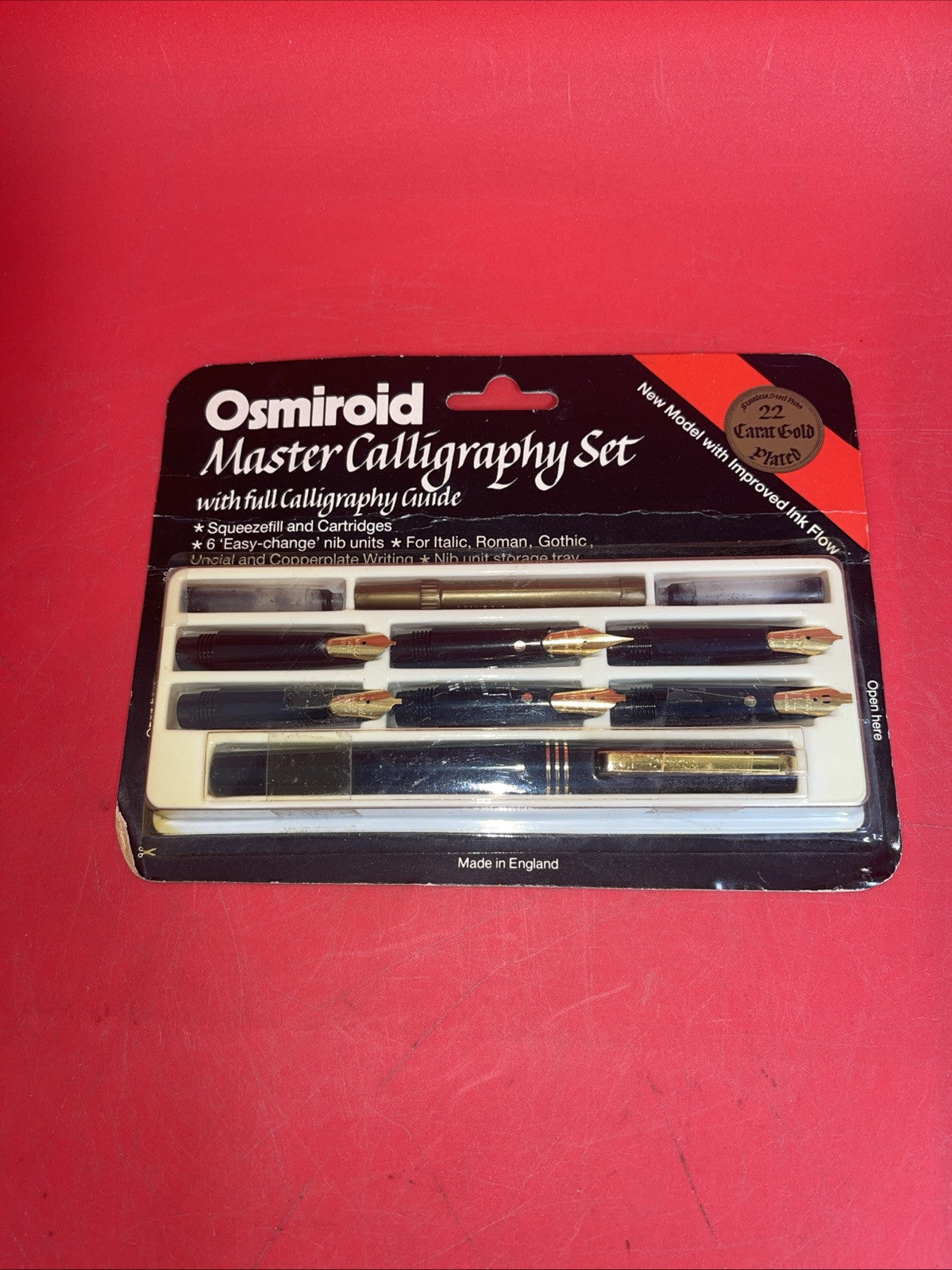 Vintage OSMIROID MASTER CALLIGRAPHY SET, 6 Nibs - Sealed 22 Carat Gold Plated