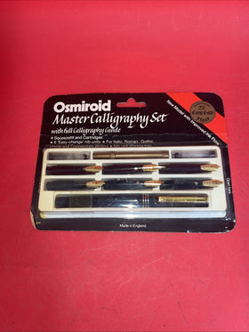 Vintage OSMIROID MASTER CALLIGRAPHY SET, 6 Nibs - Sealed 22 Carat Gold Plated