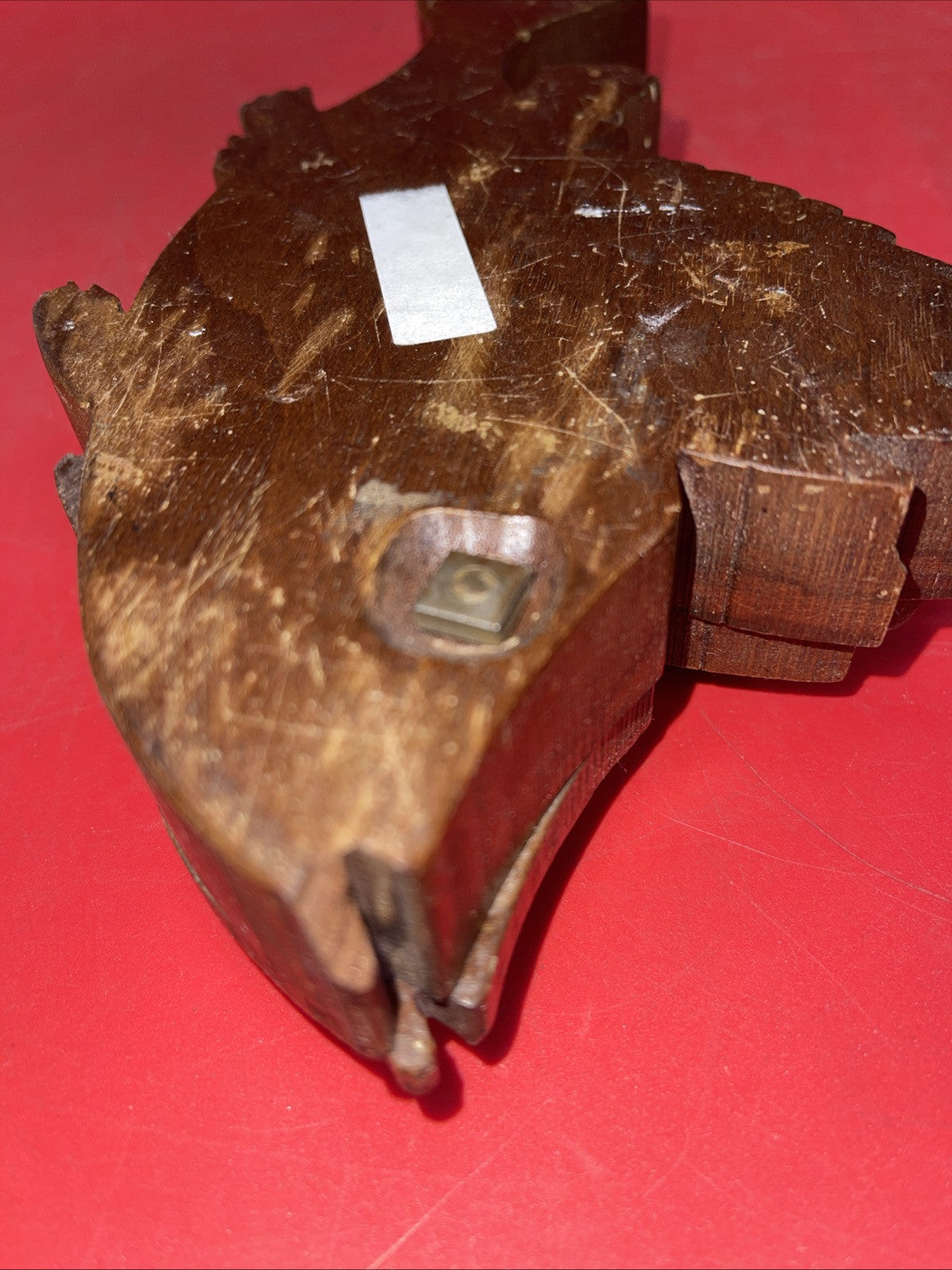 Hand carved wooden fish box
