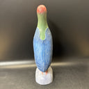 Hand Carved Wood And Clay Bird Sculpture 13” Tall