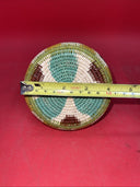 African Hand Woven Basket with Lid 3”x4”