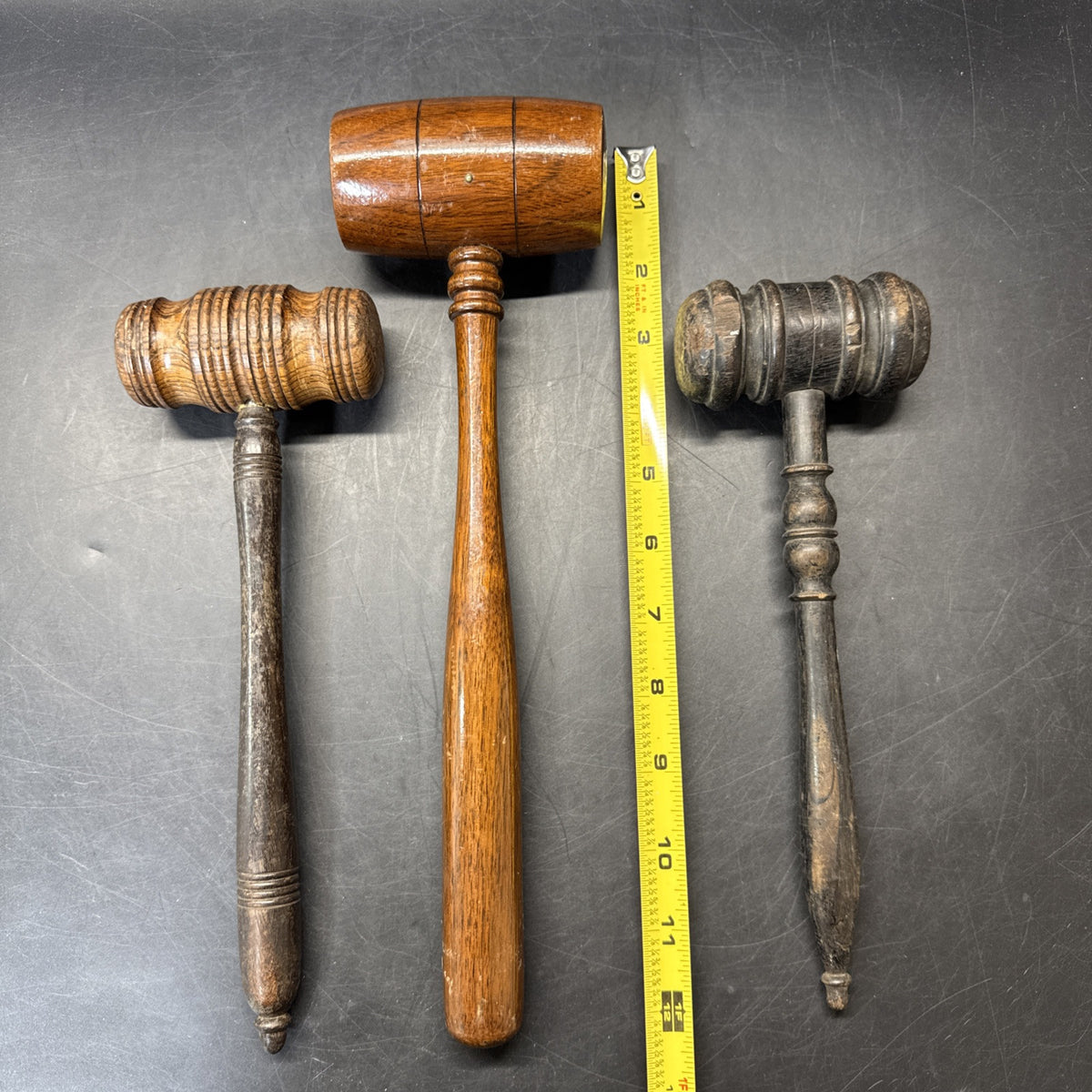 3 Vintage Wooden Judge’s Gavel, Mallet, Auctioneer