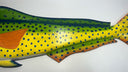 40” Hand-Painted Mahi Mahi Wall Art – Vibrant Ocean Fish Decor, Man Cave. Wood.