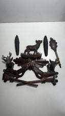 Vintage Black Forest German Hunter Cuckoo Wall Clock - Deer & Game Theme Unteste
