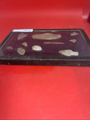 Native American Artifacts Lot 10 w/ Frame Arrowheads Collection 12”x8” Frame #12