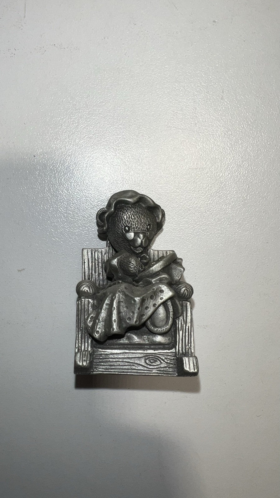 Vintage Fort USA Pewter Mama Bear with Cubs Rocking Chair Figurine #23– 2”