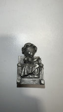 Vintage Fort USA Pewter Mama Bear with Cubs Rocking Chair Figurine #23– 2”