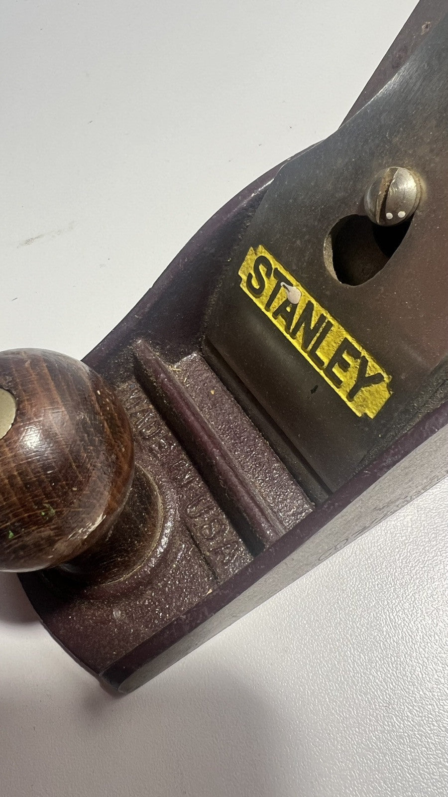 Stanley Plane 12-004 No.4 Bench  9-3/4" long 2" blade Made USA wood handles