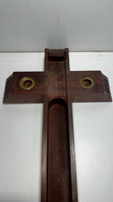 Vintage Catholic Last Rites Crucifix - Mother of Pearl Inlay, Empty Holy Water