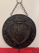 Rare Antique Spanish Medallion Wall Coin Plaques Spain King Mid Century Modern 