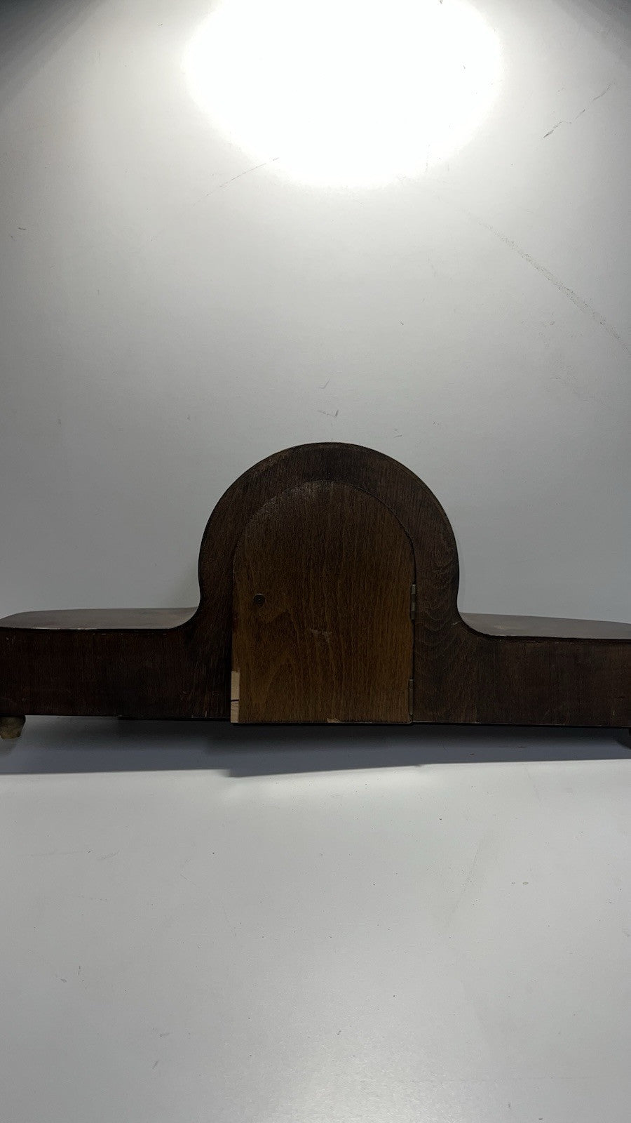 Vintage DDR Sonneberg Wooden Mantel Clock with Gong - For Repair (No Key)