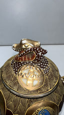 Vintage Japanese Satsuma Moriage Dragon Teapot – Hand Painted, 6” Tall