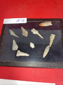 Native American Artifacts Arrowheads Lot 9 Points w/ 9”x7” Frame. #19