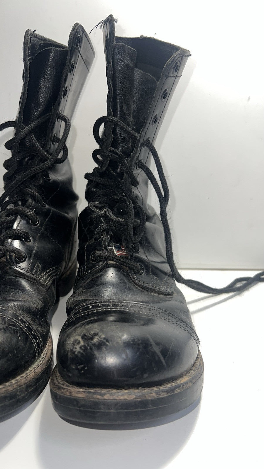 CORCORAN 1500 Airborne Black Leather Jump Boots  9.5 E Military Combat Lace Up