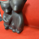 Vtg PIGEON FORGE POTTERY Matte Satin Black Bear Cubs Figurine