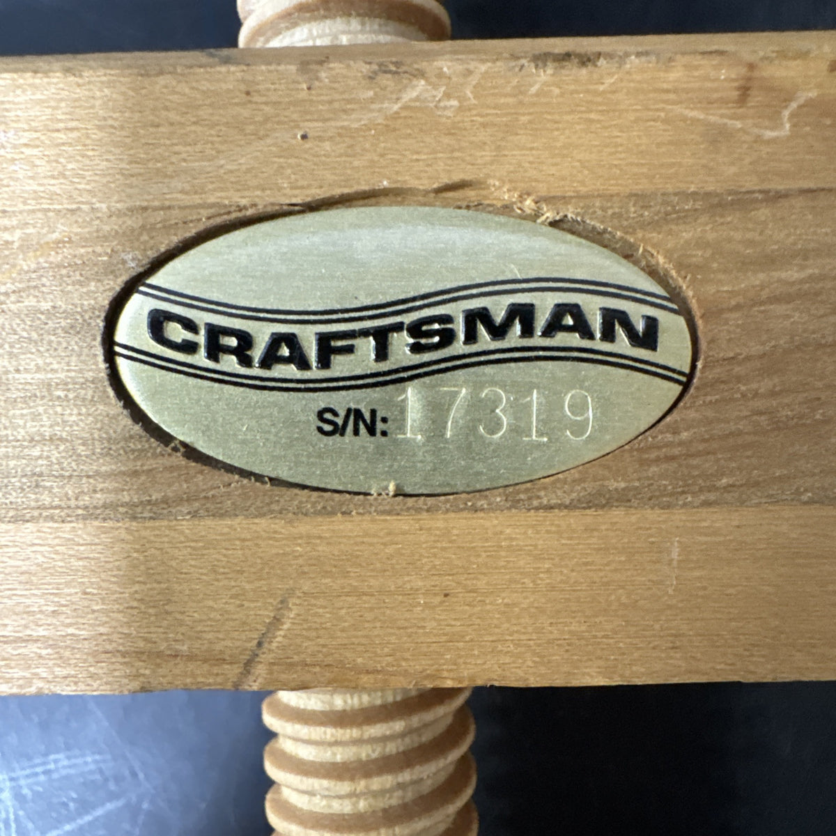Craftsman Walnut and Maple wooden clamp S/N17319