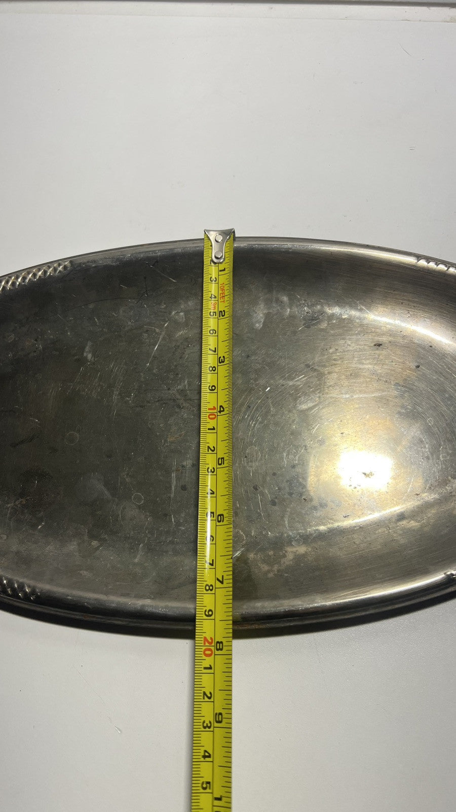 Vintage Silver-Plated Asian Fish Platter with Gold Trim - Made in China 18”x7.5”