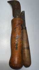 Lot of 10 Vintage Un/Branded Knives & Carving Tools - Wood & Metal Handles