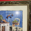 Vintage C. Winterle Olson Print Framed Rustic Kitchen Table Scene GUC