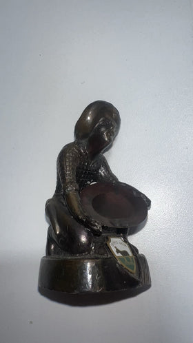 Vintage Colorado Gold Miner Statue Copper-Plated Souvenir Panning Figurine