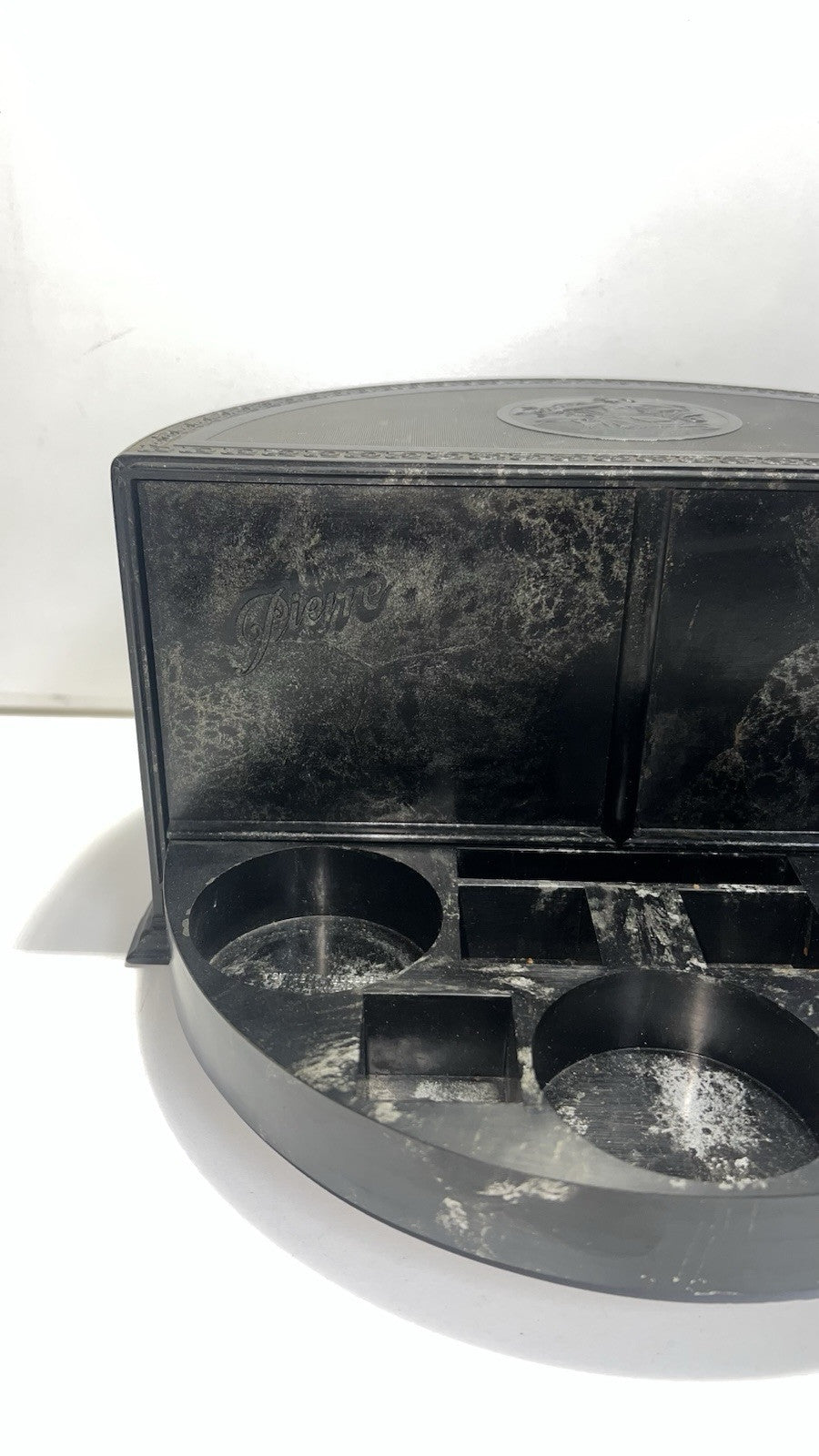 Vintage 1920s Art Deco Black Bakelite Compact Case – Rare Collectible