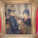 Vintage Wall Art Print Huldah Lady Portrait Mid Century  Wood Frame