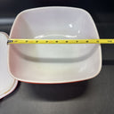 Vintage PYREX Hostess Red Square Casserole Dish with Lid, 2.5 Qt