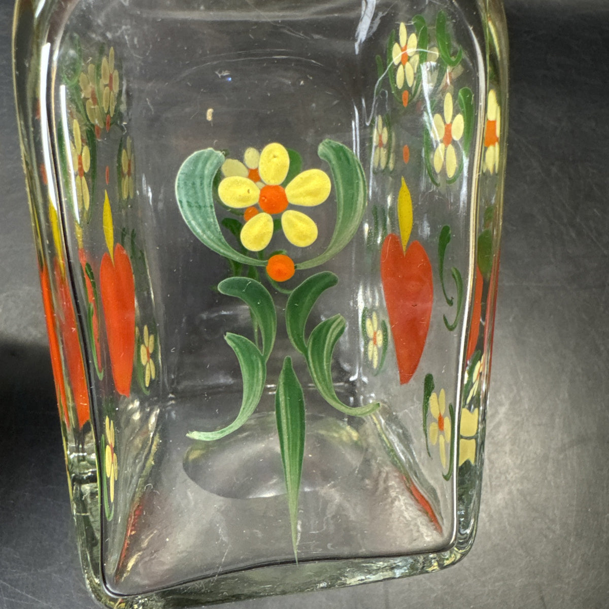 Sweden Burning Heart Multicolored Hand Painted Jug or Decanter