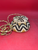 African Hand Woven Basket with Lid 3”x4”