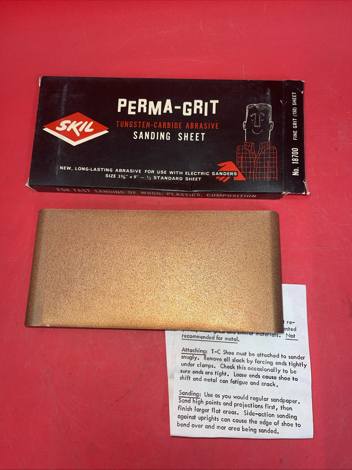 Vintage Skil Brand Perma Grit Tungsten Carbide No 18700 Fine Grit 150