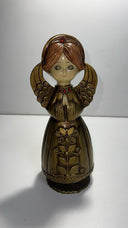Vintage 60s 70s Paper Mache Angel Music Box Christmas 9.5” Mid-Century. Japan