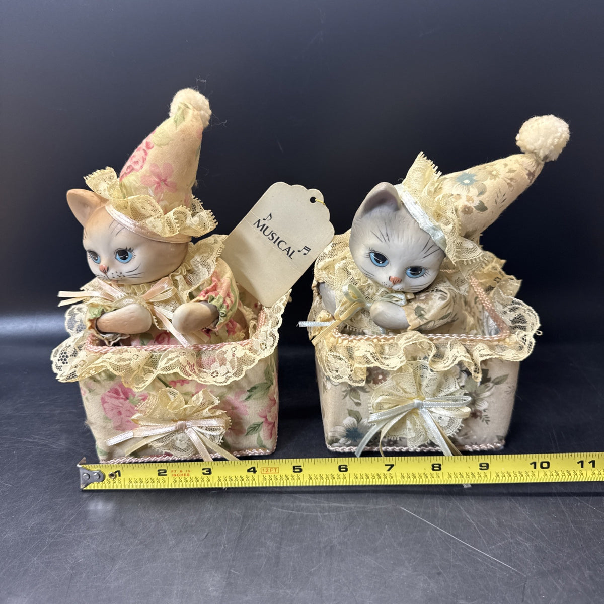 Vintage Musical Boxes With Cats