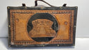 Vintage Leather Backgammon Set Folding Case - No Chips or Dice