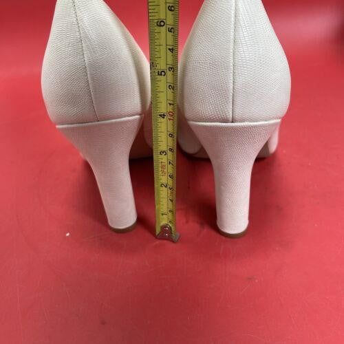 Just Fab High Heels Womens 8 Cleonia Stiletto Pumps Comfort Beige Fabric Slip On