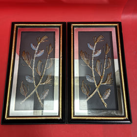 TMC Chicago Season Framed Artwork Winter Glistening Pine Cones/ Set 2