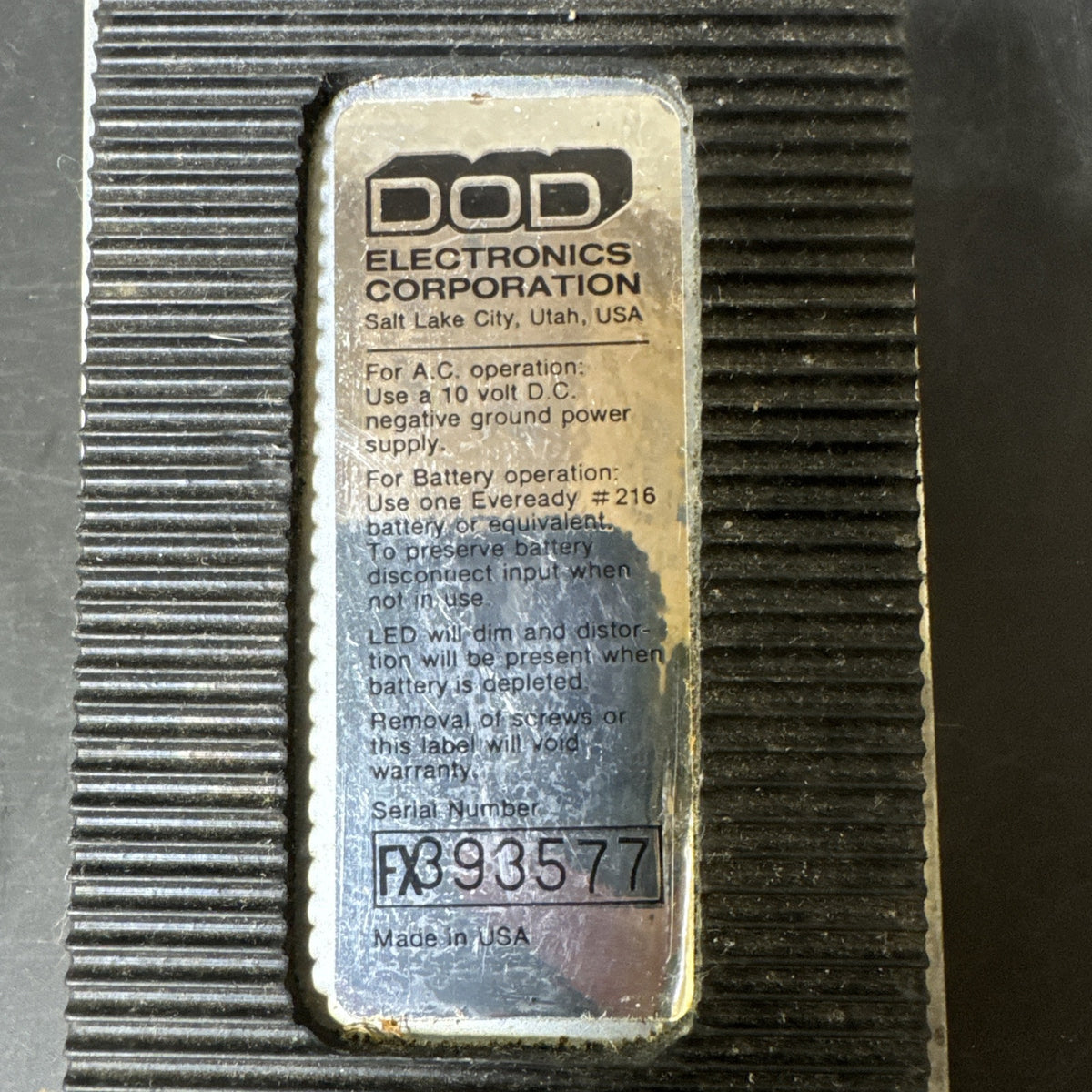 Vintage DOD FX50 Overdrive Preamp Guitar Effect Pedal USA / Untested!!!