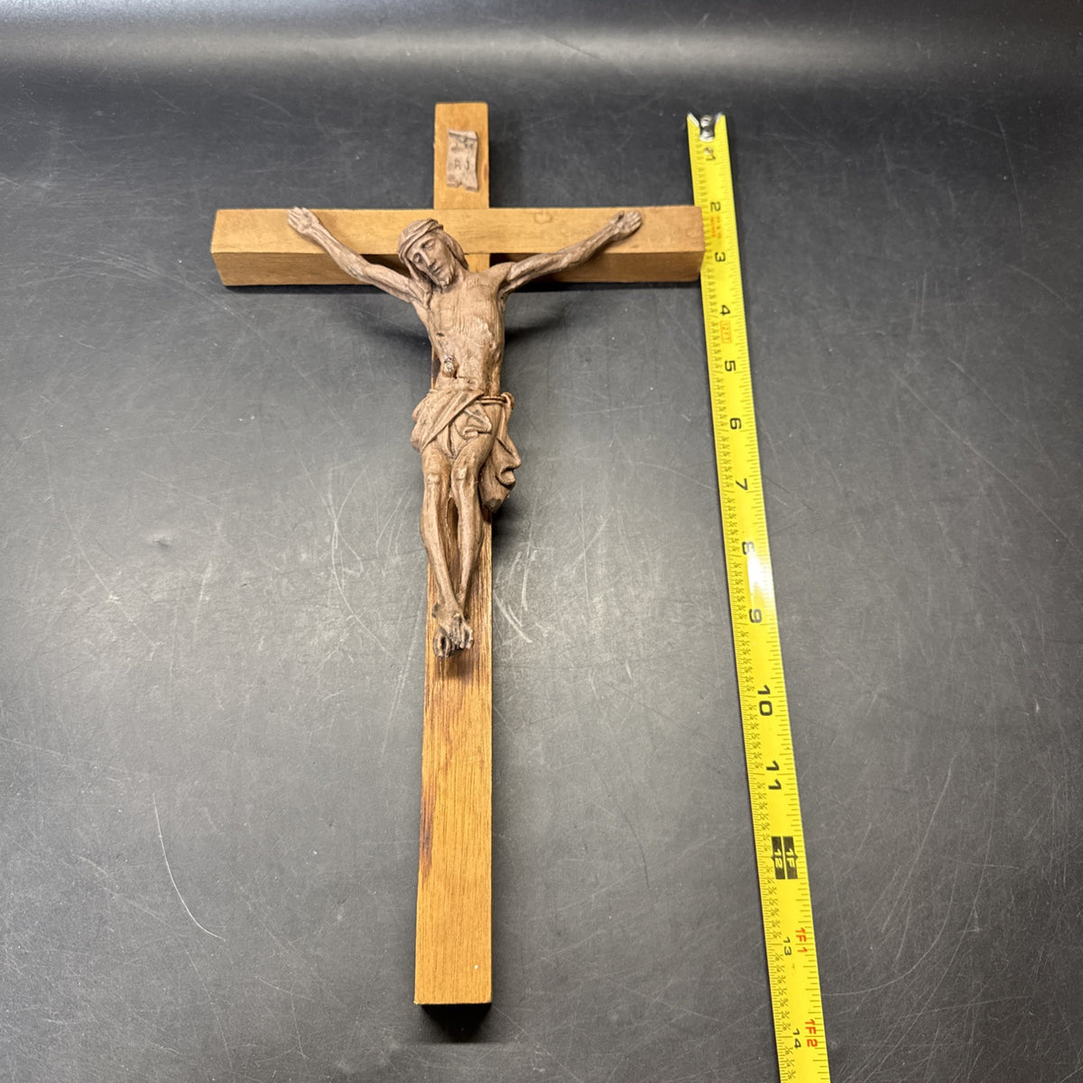 Vintage Wooden Cross Religious 7.5”x13.5”