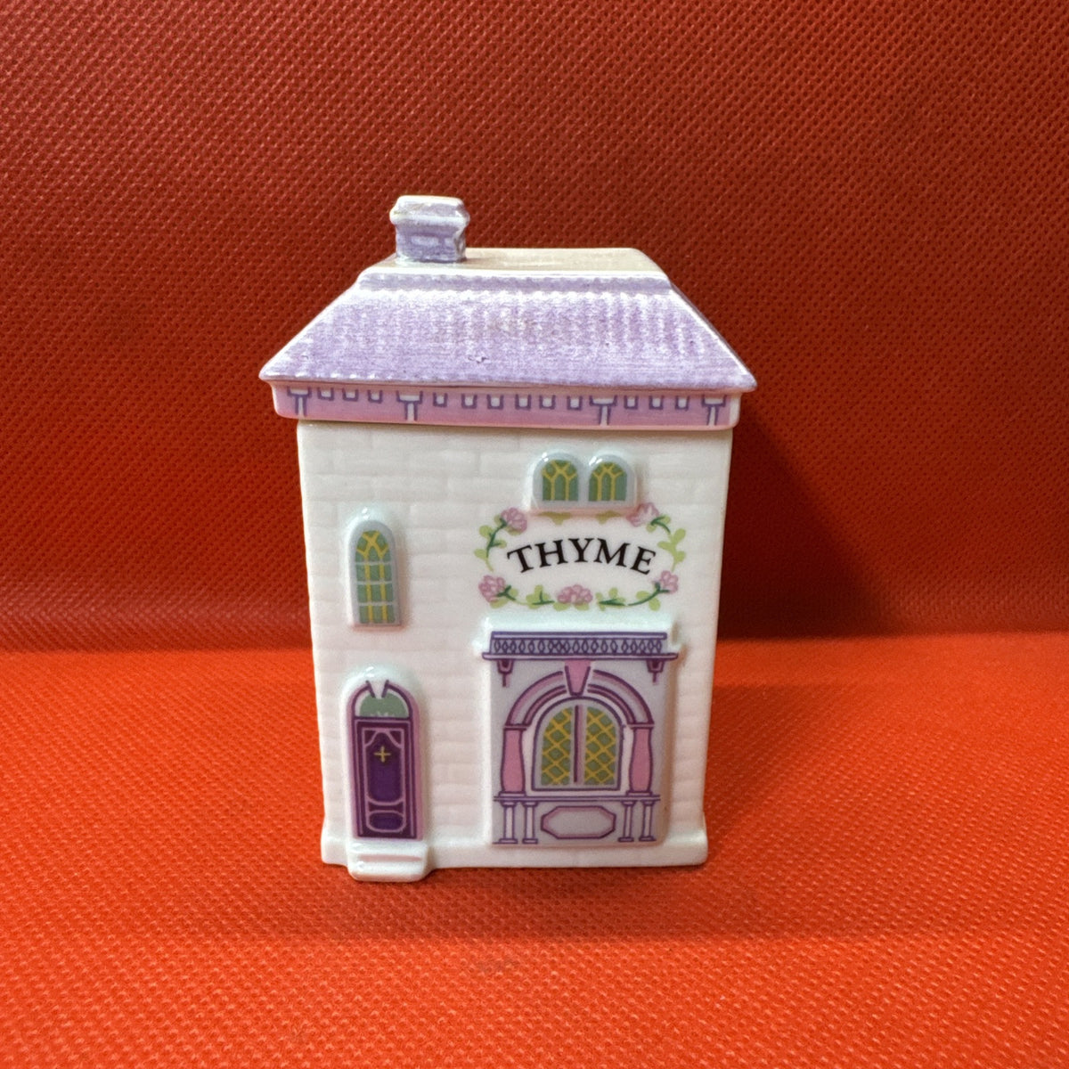 Vintage 1989 Lenox Spice Village THYME Jar With Lid (has Ships)