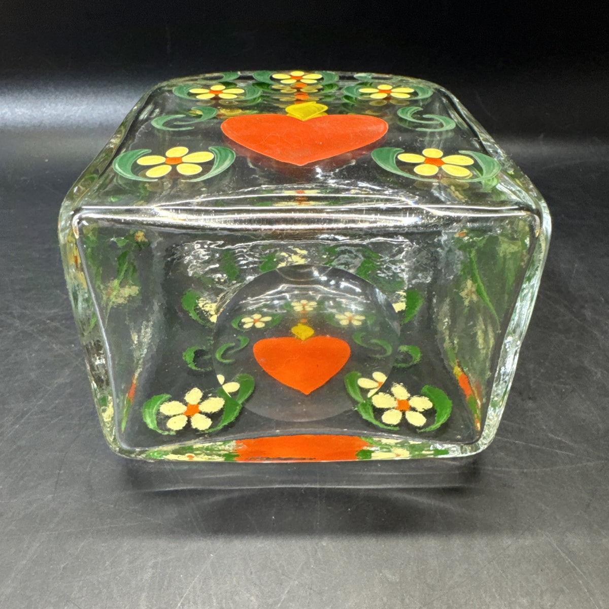 Sweden Burning Heart Multicolored Hand Painted Jug or Decanter
