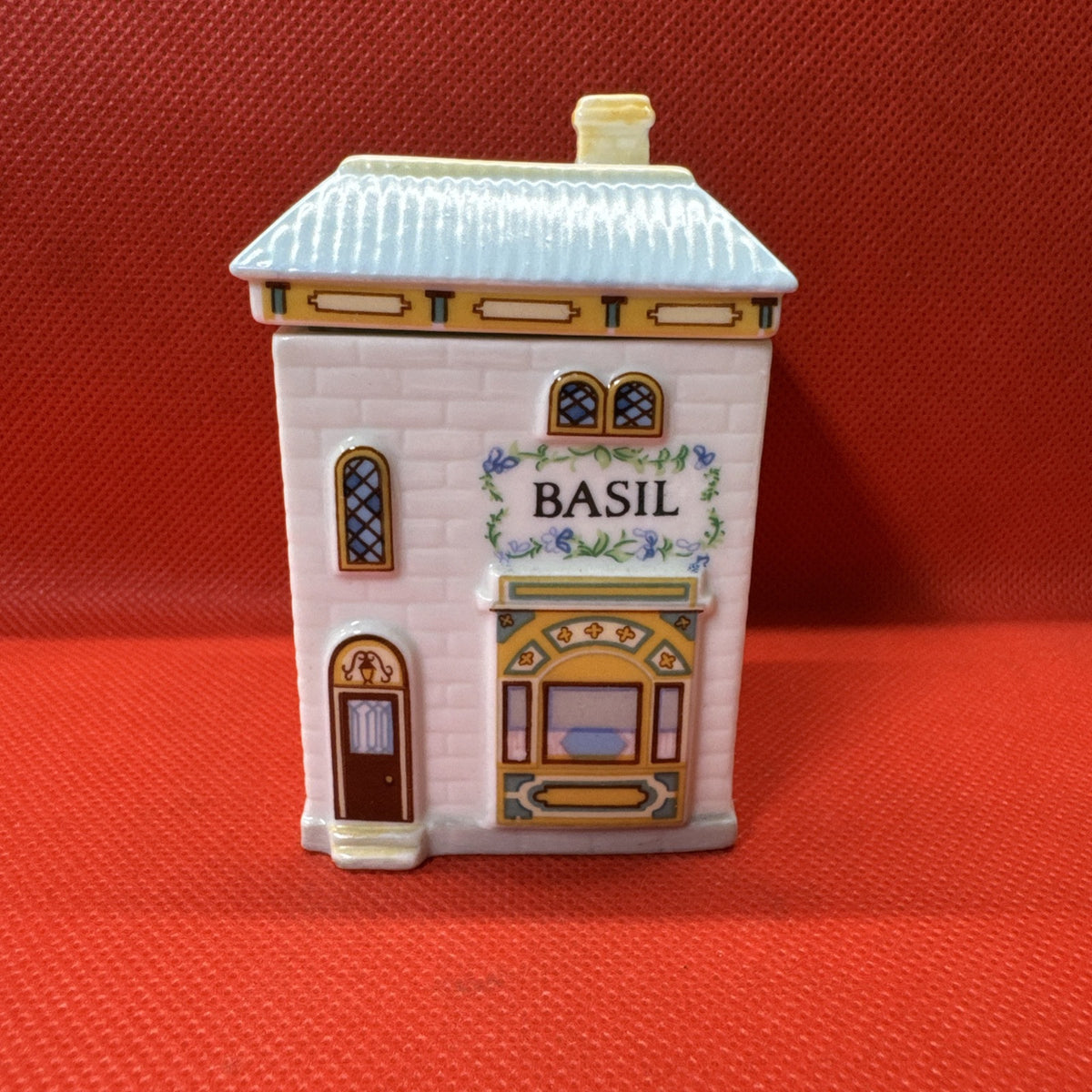 Vintage 1989 Lenox Spice Village BASIL Jar w/Lid