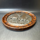 Plaque MOUNTAIN Lodge Deer Mates Doe Stag Resin Hand-Painted Carved Hand-Cast