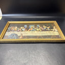 Jesus The Last Supper Picture A.P.Co.Chicago Religious With Wood Frame 15”x8”