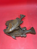 Hand carved wooden fish box