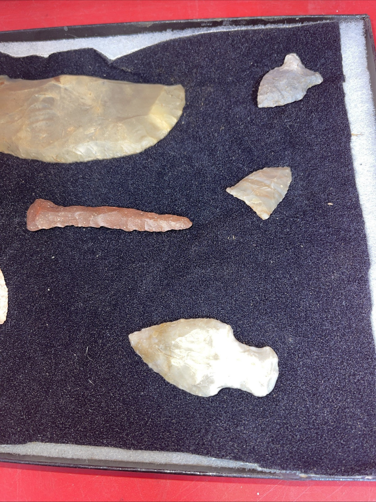 Native American Artifacts Lot 10 w/ Frame Arrowheads Collection 12”x8” Frame #12