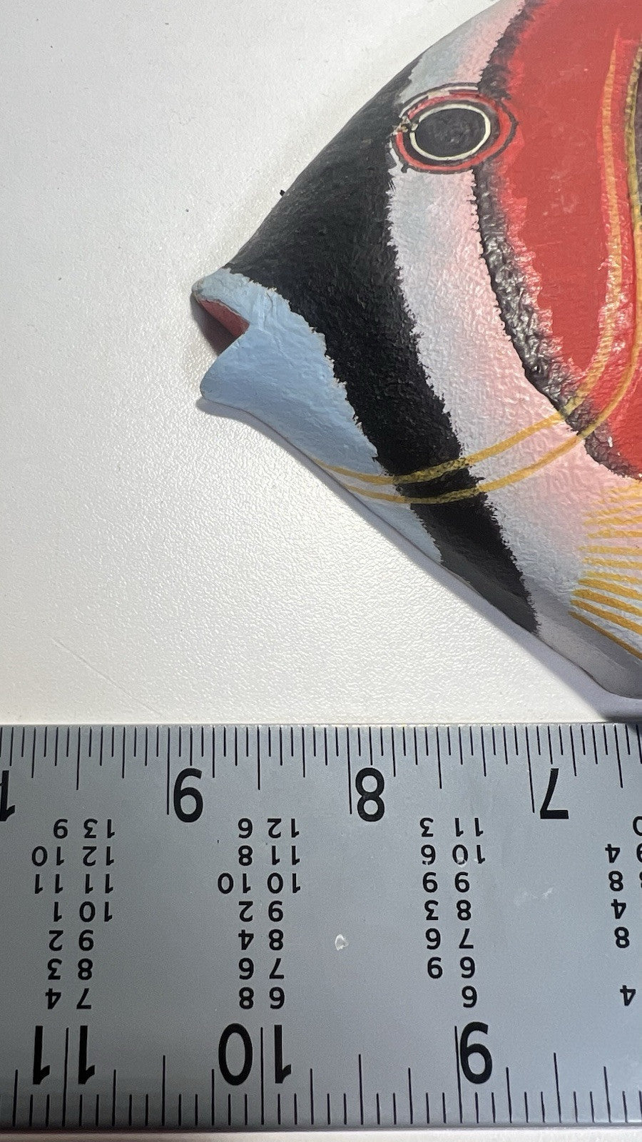 Talavera Mexican Hand-Painted Fish Plaster Wall Hanging Decoration 11.75" Long
