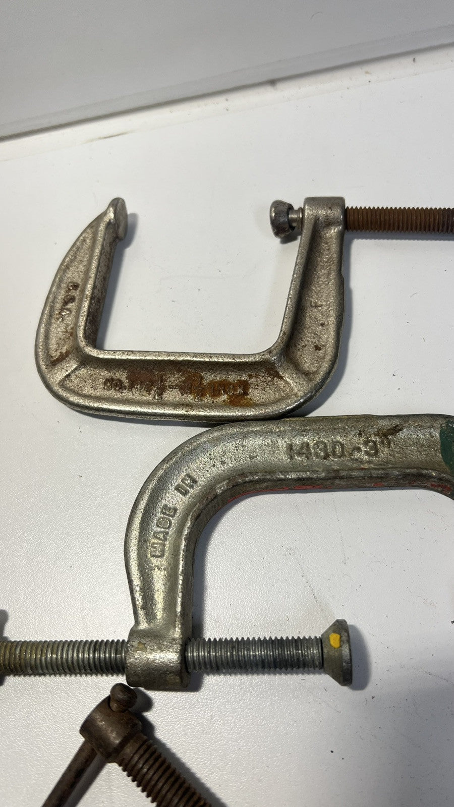 Large Lot 13 of Vintage & Modern C-Clamps -Adjustable, Heavy Duty, Various Sizes