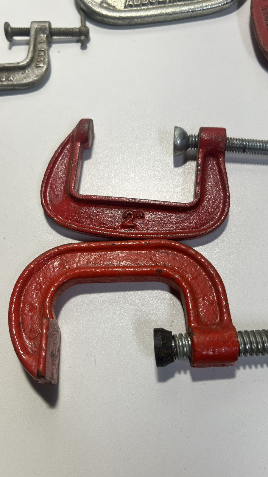 Large Lot 13 of Vintage & Modern C-Clamps -Adjustable, Heavy Duty, Various Sizes