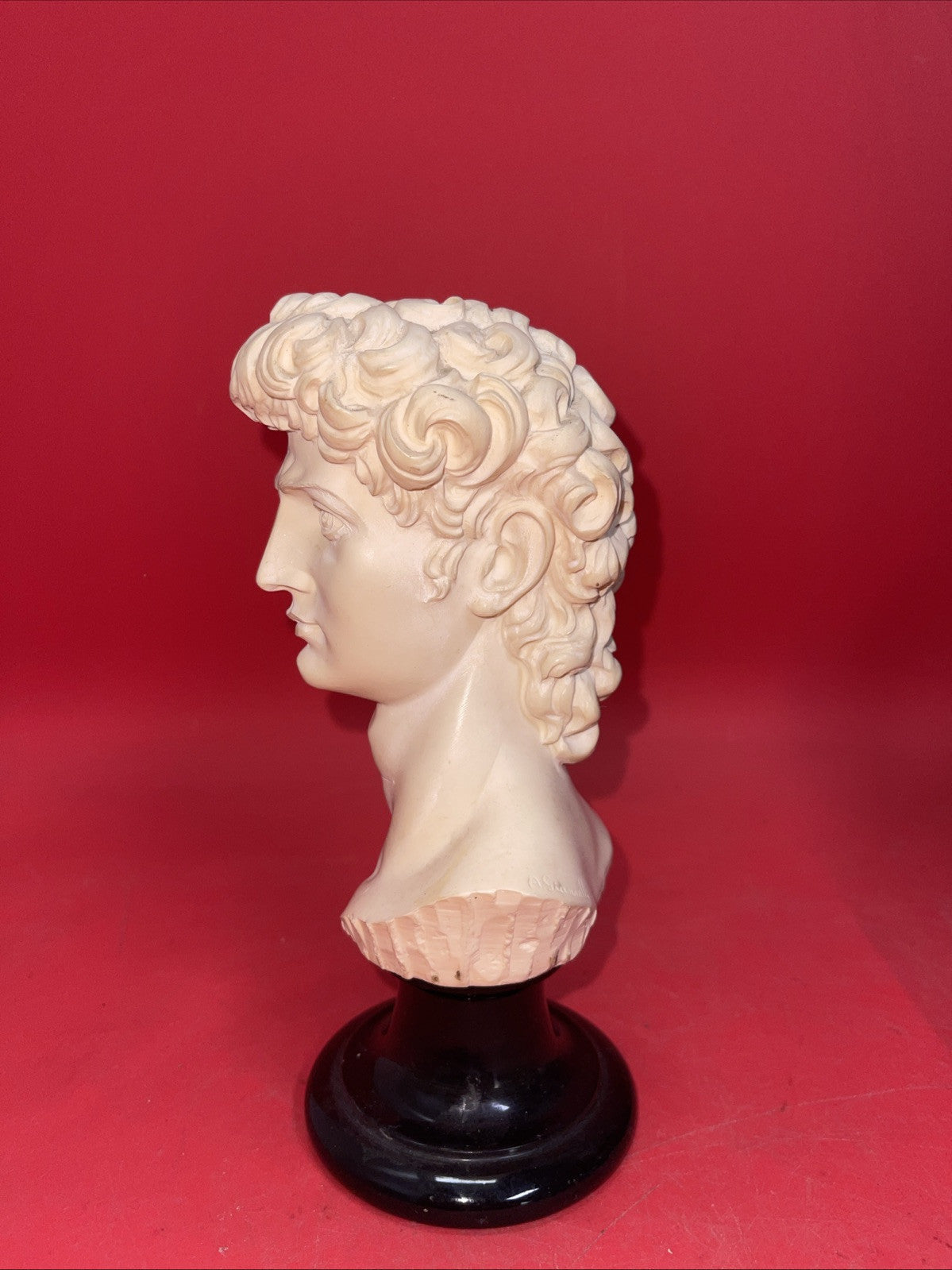 ANTIQUE G. RUGGERI DAVID BUST ON BASE MARBLE BASE