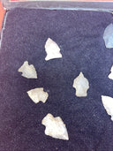 Native American Artifacts Arrowheads Lot 16 Points w/12”x8.5” Frame. #8